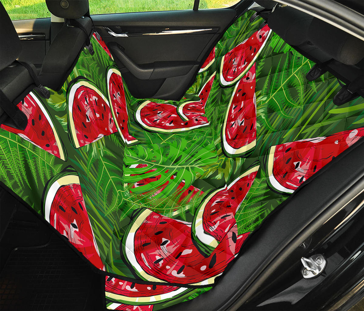Tropical Leaf Watermelon Pattern Print Pet Car Back Seat Cover