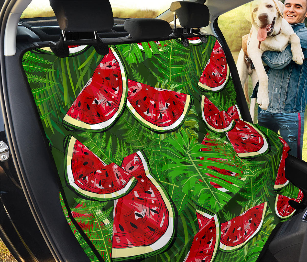 Tropical Leaf Watermelon Pattern Print Pet Car Back Seat Cover