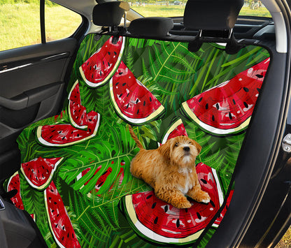 Tropical Leaf Watermelon Pattern Print Pet Car Back Seat Cover