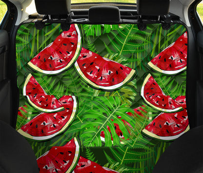 Tropical Leaf Watermelon Pattern Print Pet Car Back Seat Cover