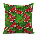 Tropical Leaf Watermelon Pattern Print Pillow Cover