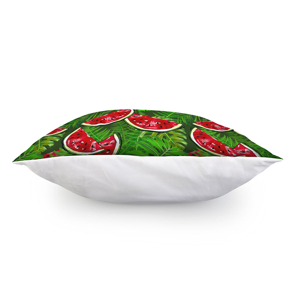 Tropical Leaf Watermelon Pattern Print Pillow Cover