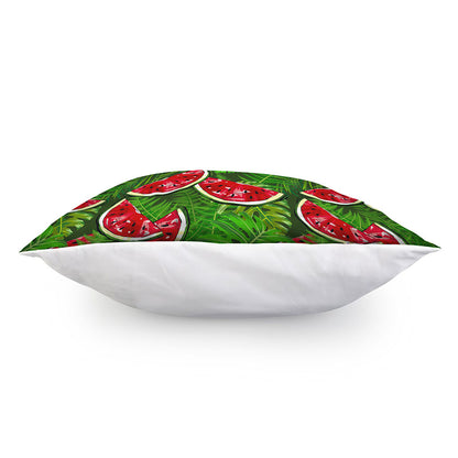 Tropical Leaf Watermelon Pattern Print Pillow Cover