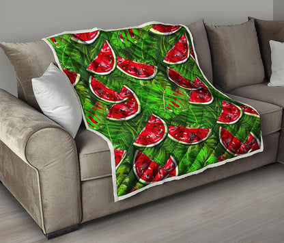 Tropical Leaf Watermelon Pattern Print Quilt