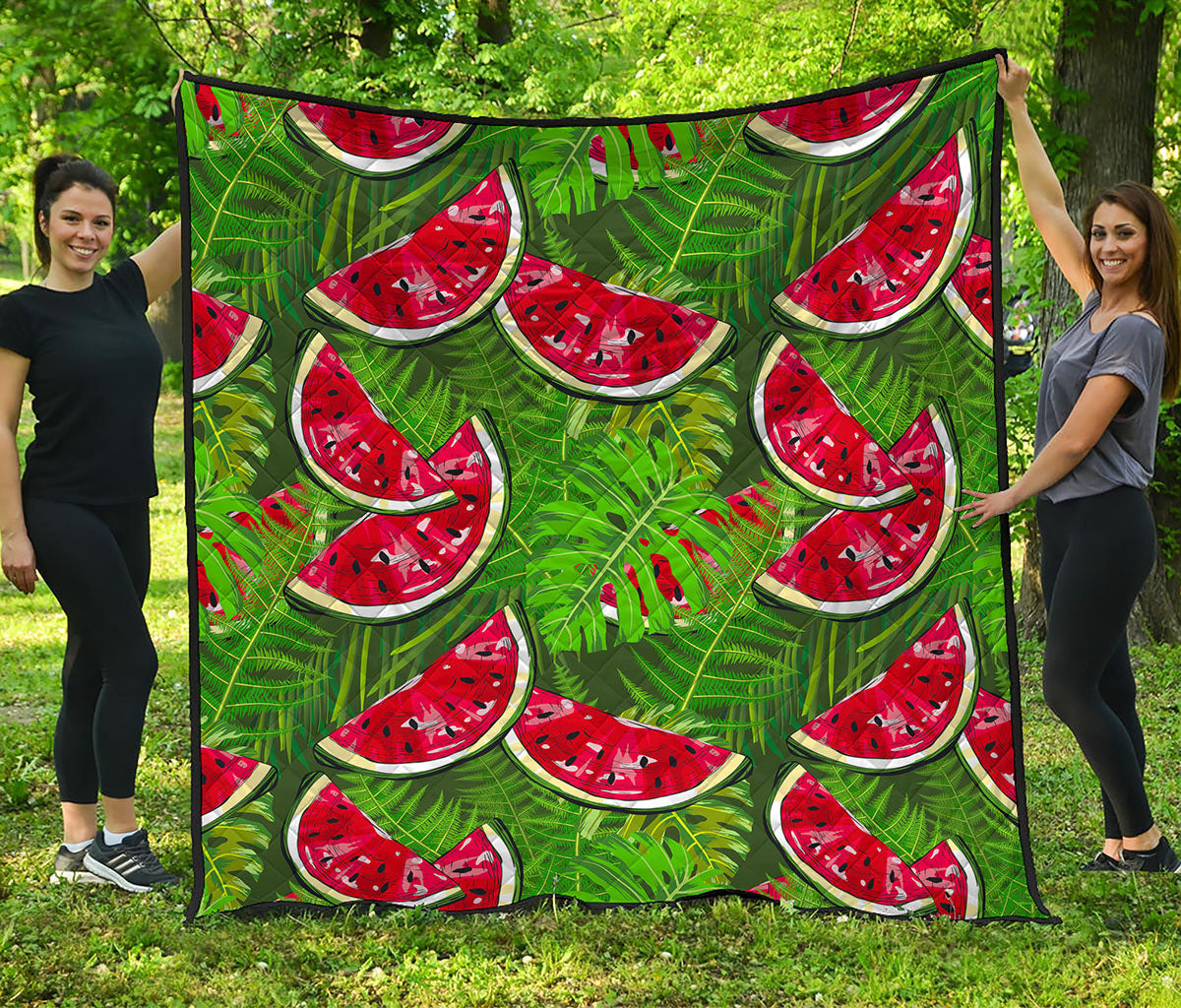 Tropical Leaf Watermelon Pattern Print Quilt
