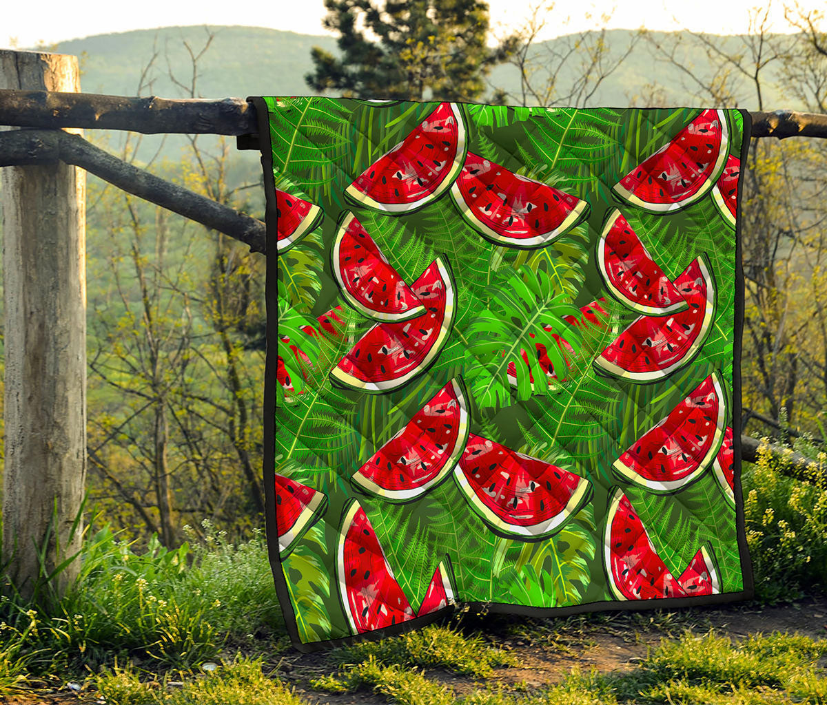 Tropical Leaf Watermelon Pattern Print Quilt