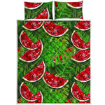 Tropical Leaf Watermelon Pattern Print Quilt Bed Set
