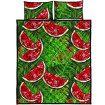 Tropical Leaf Watermelon Pattern Print Quilt Bed Set