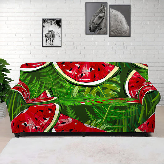 Tropical Leaf Watermelon Pattern Print Sofa Cover