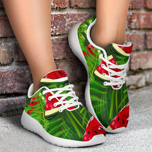 Tropical Leaf Watermelon Pattern Print Sport Shoes GearFrost