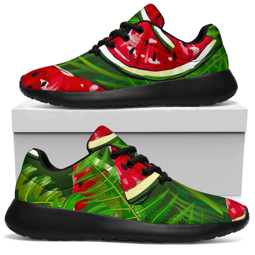 Tropical Leaf Watermelon Pattern Print Sport Shoes GearFrost