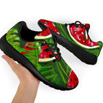 Tropical Leaf Watermelon Pattern Print Sport Shoes GearFrost