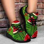 Tropical Leaf Watermelon Pattern Print Sport Shoes GearFrost