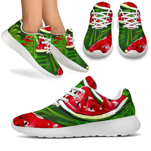 Tropical Leaf Watermelon Pattern Print Sport Shoes GearFrost