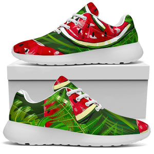 Tropical Leaf Watermelon Pattern Print Sport Shoes GearFrost