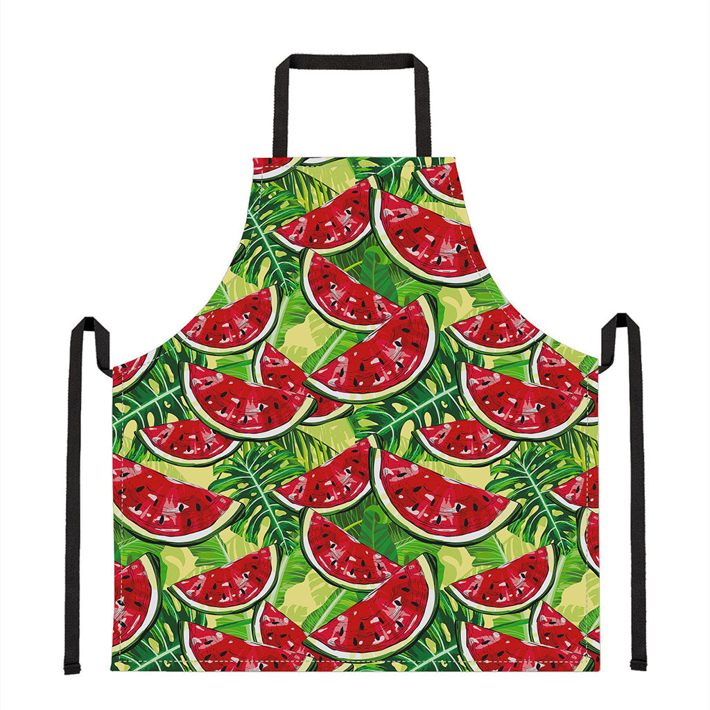 Tropical Leaves Watermelon Pattern Print Apron