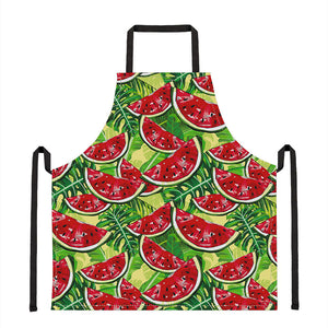 Tropical Leaves Watermelon Pattern Print Apron