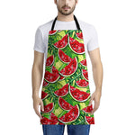 Tropical Leaves Watermelon Pattern Print Apron