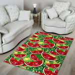 Tropical Leaves Watermelon Pattern Print Area Rug GearFrost