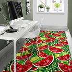 Tropical Leaves Watermelon Pattern Print Area Rug GearFrost