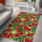 Tropical Leaves Watermelon Pattern Print Area Rug GearFrost