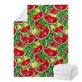Tropical Leaves Watermelon Pattern Print Blanket