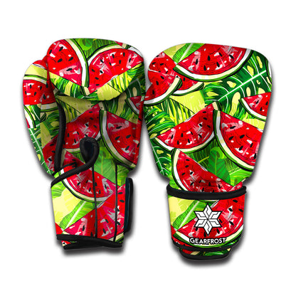 Tropical Leaves Watermelon Pattern Print Boxing Gloves