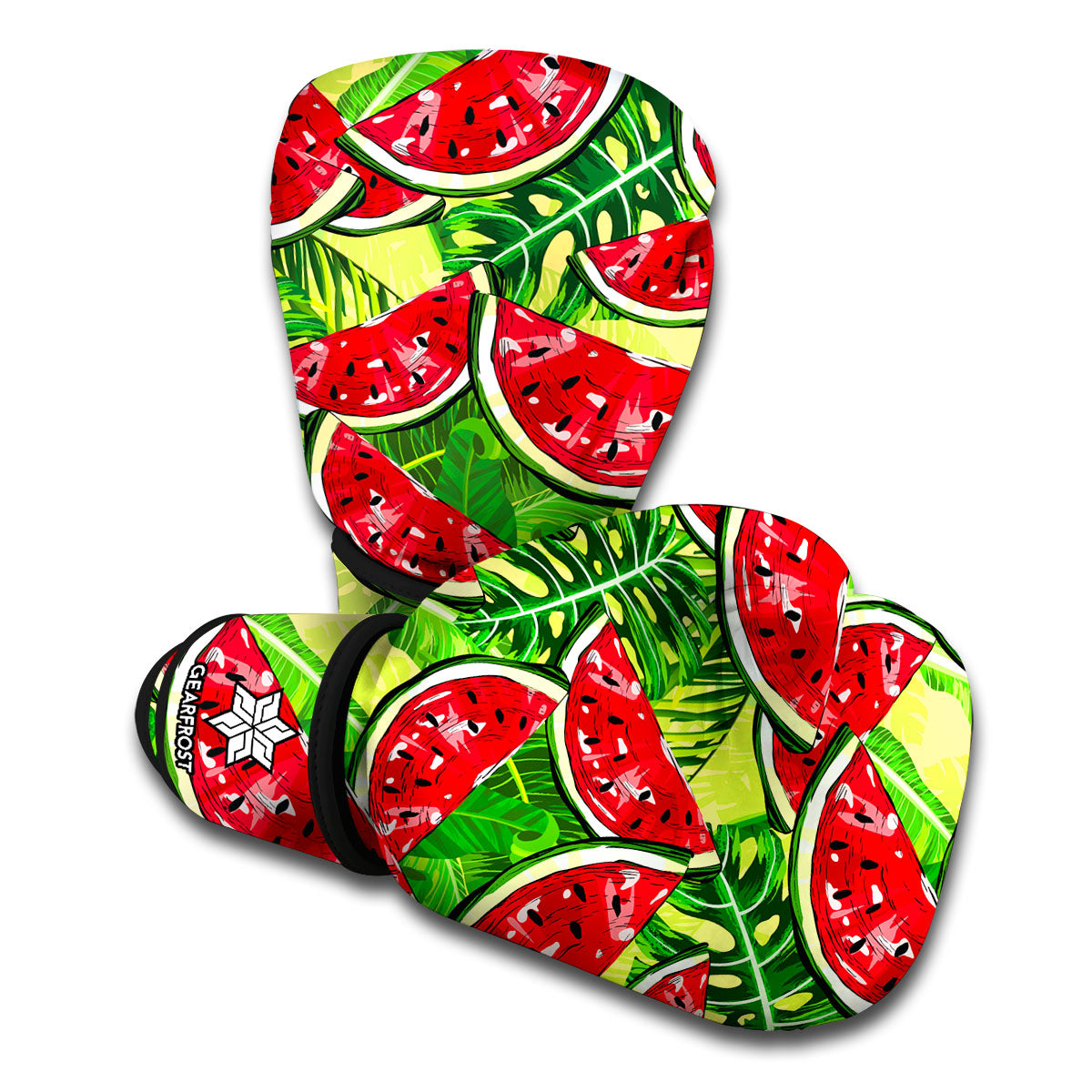 Tropical Leaves Watermelon Pattern Print Boxing Gloves