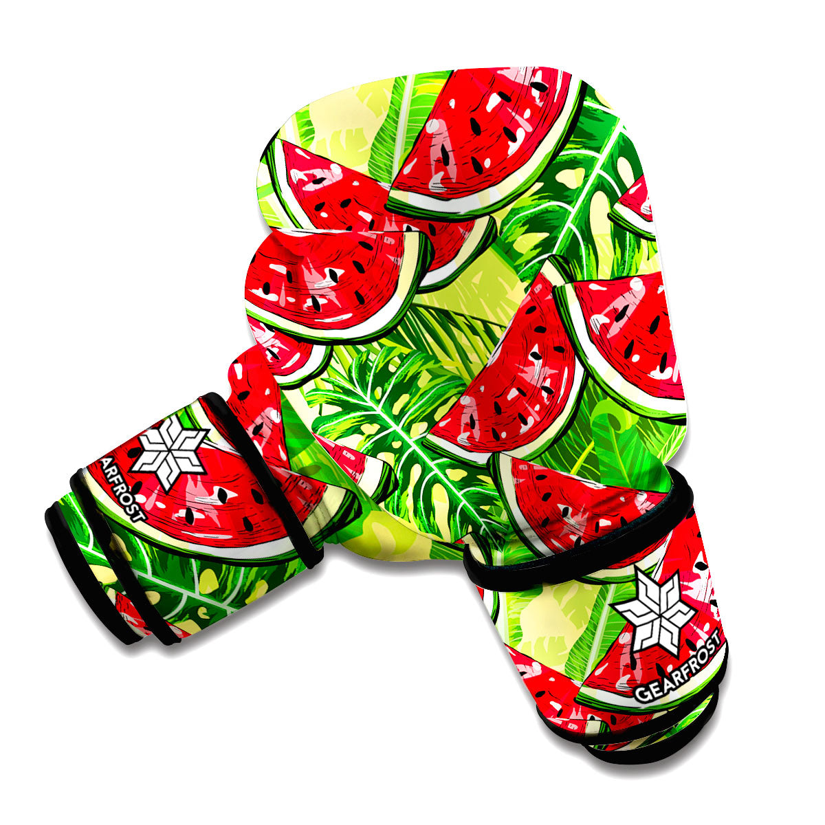 Tropical Leaves Watermelon Pattern Print Boxing Gloves