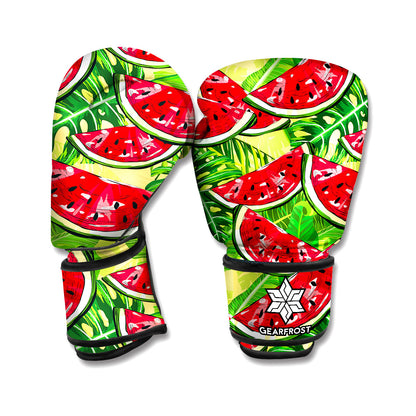 Tropical Leaves Watermelon Pattern Print Boxing Gloves
