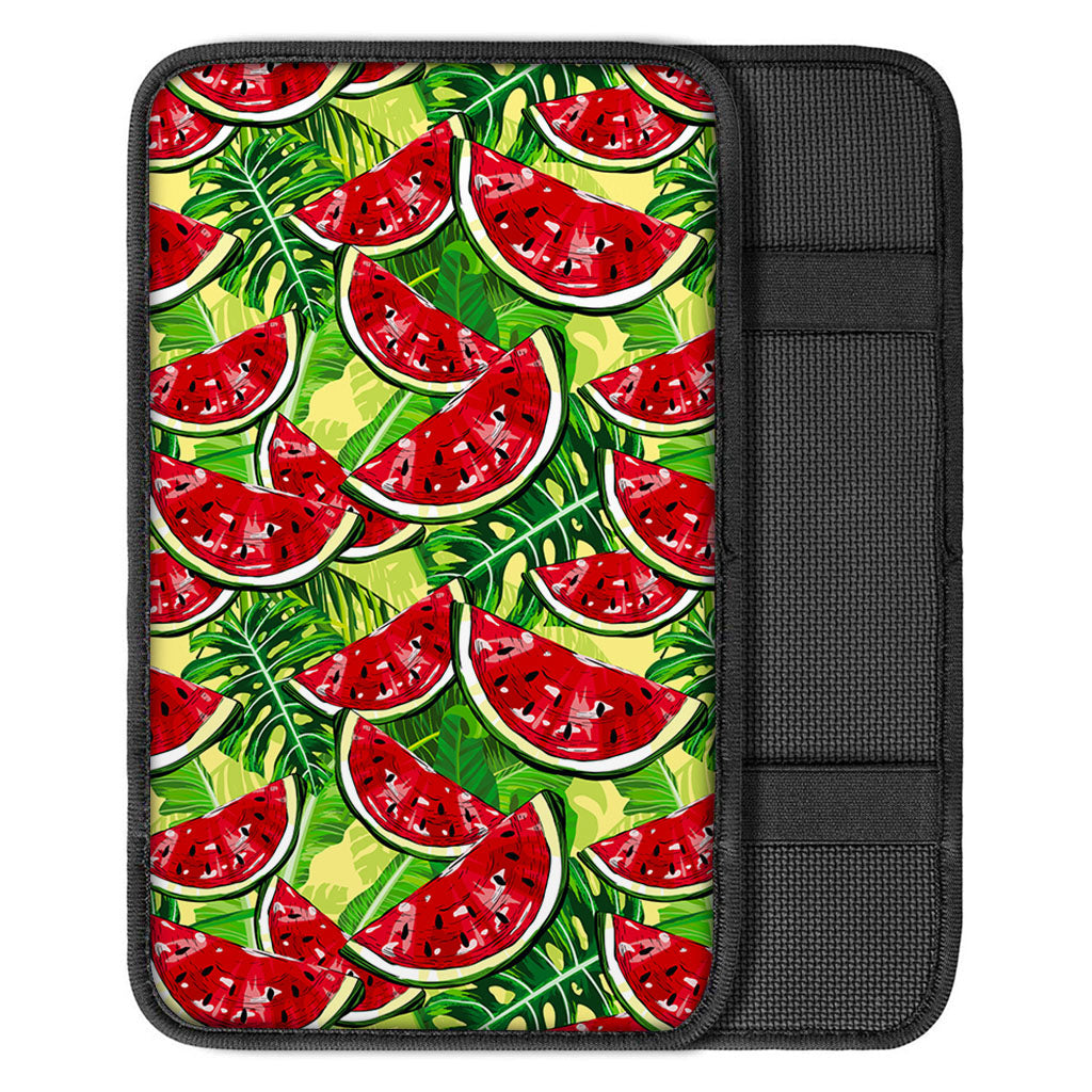 Tropical Leaves Watermelon Pattern Print Car Center Console Cover