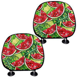 Tropical Leaves Watermelon Pattern Print Car Headrest Covers