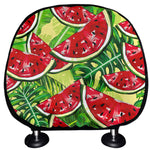 Tropical Leaves Watermelon Pattern Print Car Headrest Covers