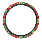 Tropical Leaves Watermelon Pattern Print Car Steering Wheel Cover