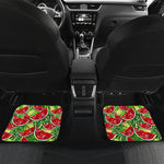 Tropical Leaves Watermelon Pattern Print Front and Back Car Floor Mats