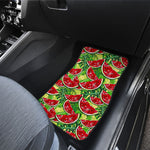 Tropical Leaves Watermelon Pattern Print Front and Back Car Floor Mats