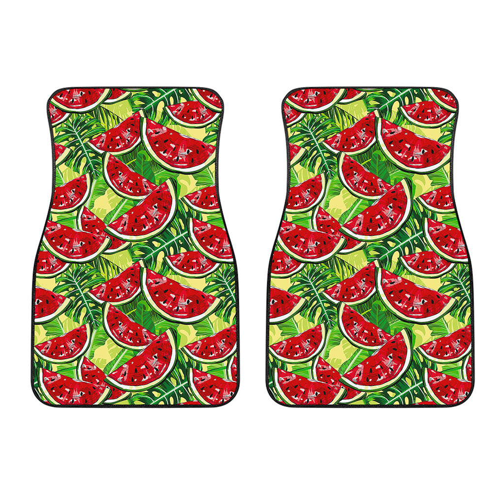 Tropical Leaves Watermelon Pattern Print Front Car Floor Mats