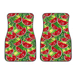 Tropical Leaves Watermelon Pattern Print Front Car Floor Mats