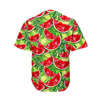 Tropical Leaves Watermelon Pattern Print Men's Baseball Jersey
