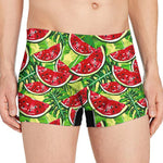 Tropical Leaves Watermelon Pattern Print Men's Boxer Briefs