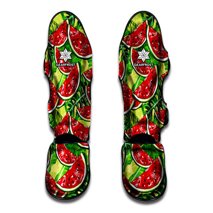 Tropical Leaves Watermelon Pattern Print Muay Thai Shin Guard