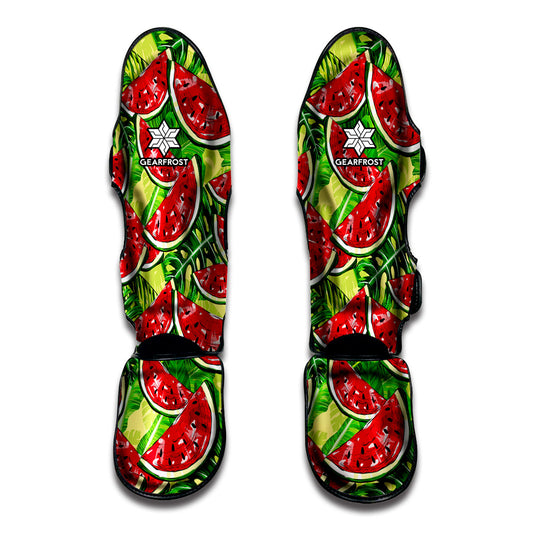 Tropical Leaves Watermelon Pattern Print Muay Thai Shin Guard