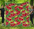 Tropical Leaves Watermelon Pattern Print Quilt