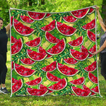Tropical Leaves Watermelon Pattern Print Quilt