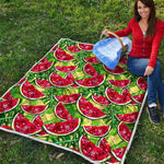 Tropical Leaves Watermelon Pattern Print Quilt