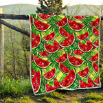 Tropical Leaves Watermelon Pattern Print Quilt