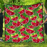 Tropical Leaves Watermelon Pattern Print Quilt