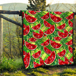 Tropical Leaves Watermelon Pattern Print Quilt