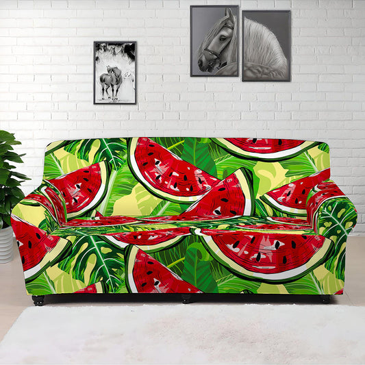 Tropical Leaves Watermelon Pattern Print Sofa Cover