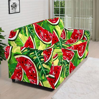 Tropical Leaves Watermelon Pattern Print Sofa Cover